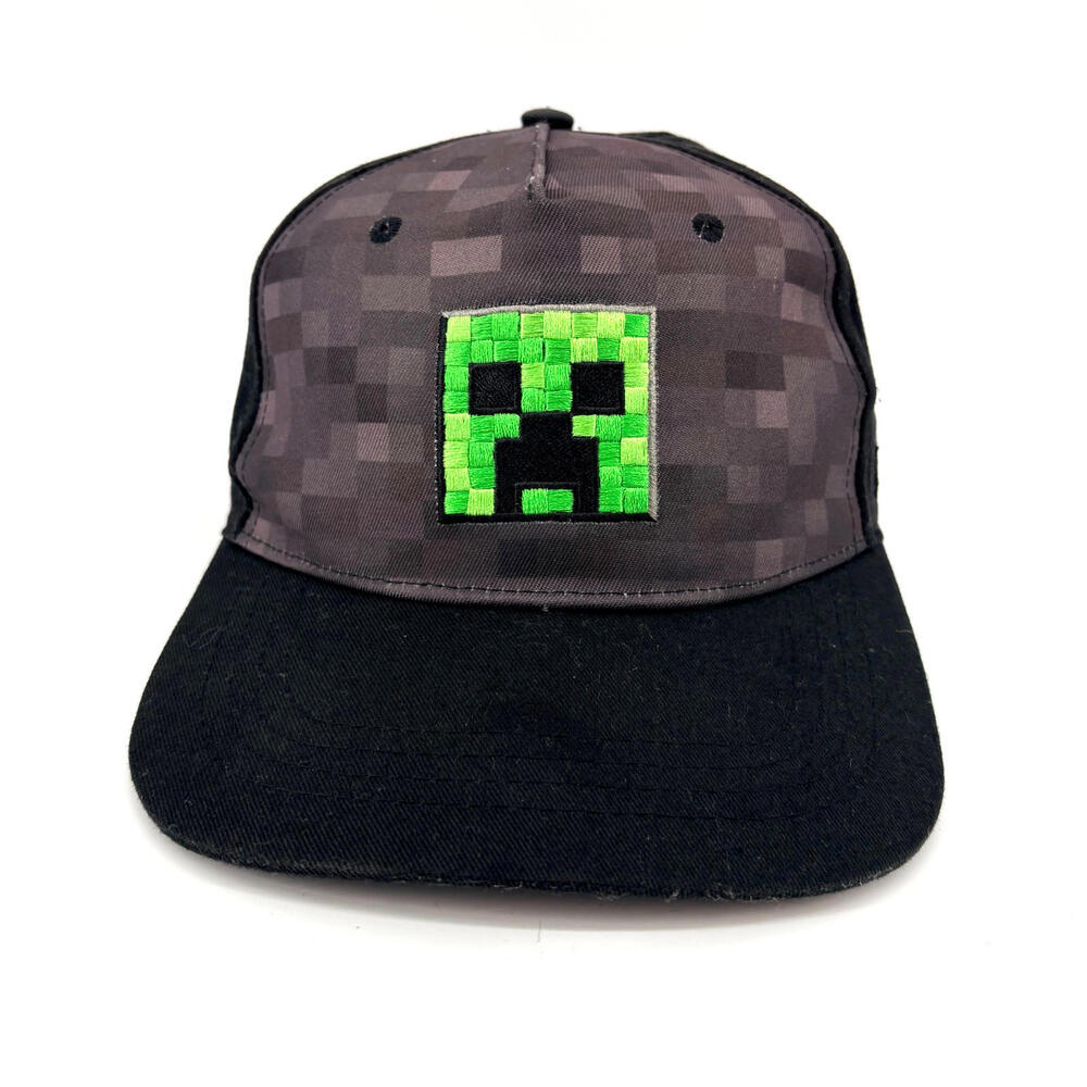 Microsoft Minecraft Creeper Face Snapback Black Cap